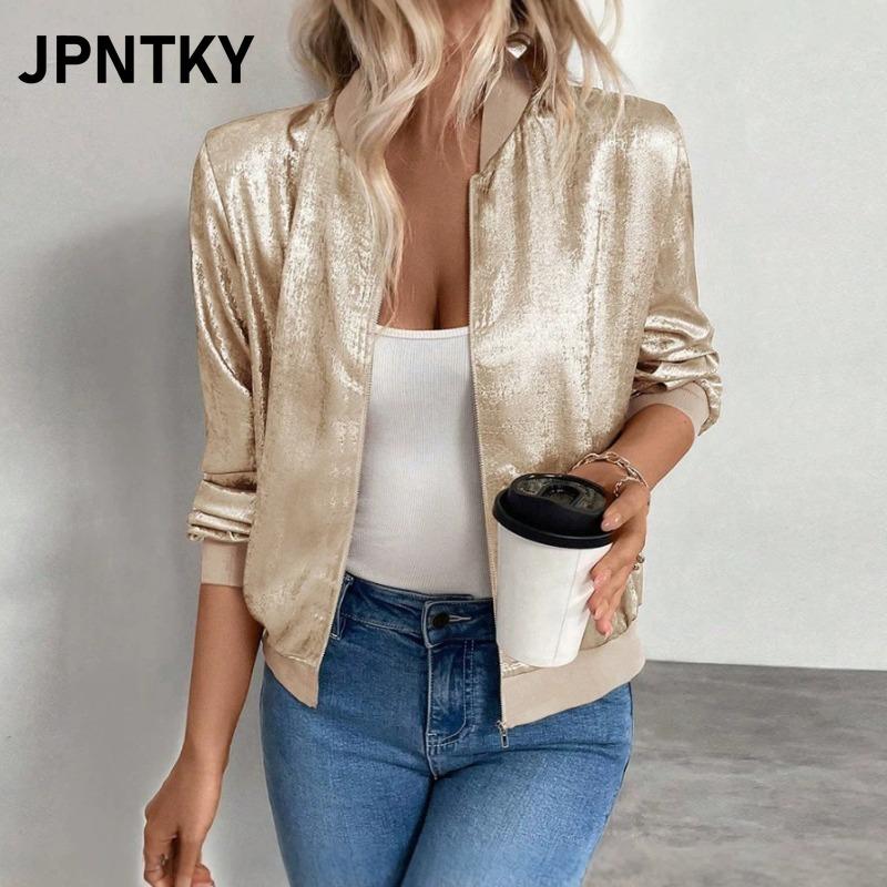 JPNTKY Women's Vintage Casual Solid Color Print Autumn Winter Long Sleeve Jackets & Coats