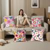 Home Decor Colorful Floral Pattern Decorative Pillow Covers Pattern Cushion Cover Suitable for Sofa Bedroom Car Pillow Cover