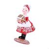 62KD Seasonal Gingerbreads Santa Couple Table Decors Resins Figures for Holiday Gift