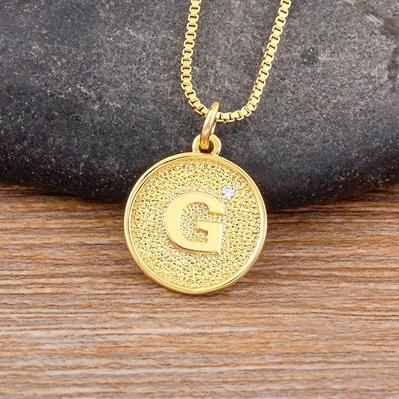 Nidin New Trendy Initial 26 Letters Pendant Charm Name Necklaces Cubic Zirconia Statement Jewelry Party Gifts For Women Men