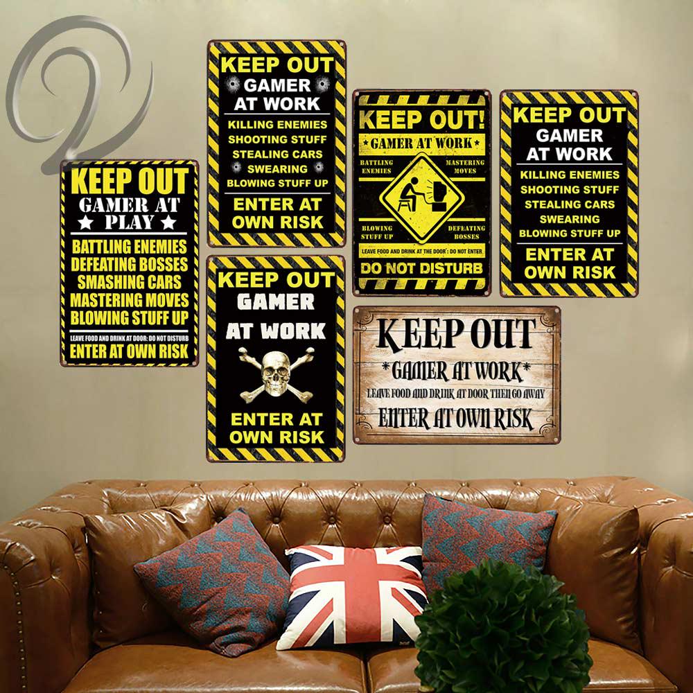 No fart zone tin metal sign house decorative items living room