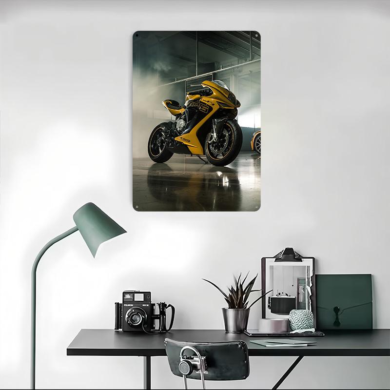 Motosiklet AMG Motosiklet Baskılı Poster Kişiselleştirilmiş Duvar Sanatı Retro Vintage Metal Teneke Tabela Ev Oyun Odası Dekorasyonu Ev