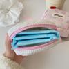 Ins Sweet Bow Sanitary Pad Bag Girls Sanitary Napkin Pouch Small Makeup Bag Earphone Data Cable Organizer Coin Purse Card Wallet
