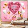 Happy Mothers Day Party Background Thanks Mother Flower Rose Heart Floral Pink Photography Backdrop Photo Studio Props