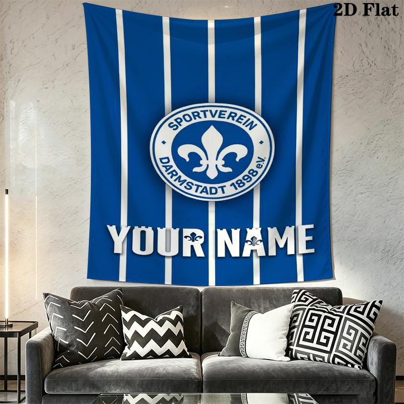 Custom Name Sportverein Darmsta Wall Tapestry Aesthetic Wall Hanging Printed Fabric Blanket Decorative Tapestries for Bedroom Living Room Home Decor