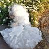 Pure White Wedding Dresses For Small Medium Dogs Puppy Outdoor Coats Fashion Handmade Lace Crystal Bow Dress Pet Dog Clothes