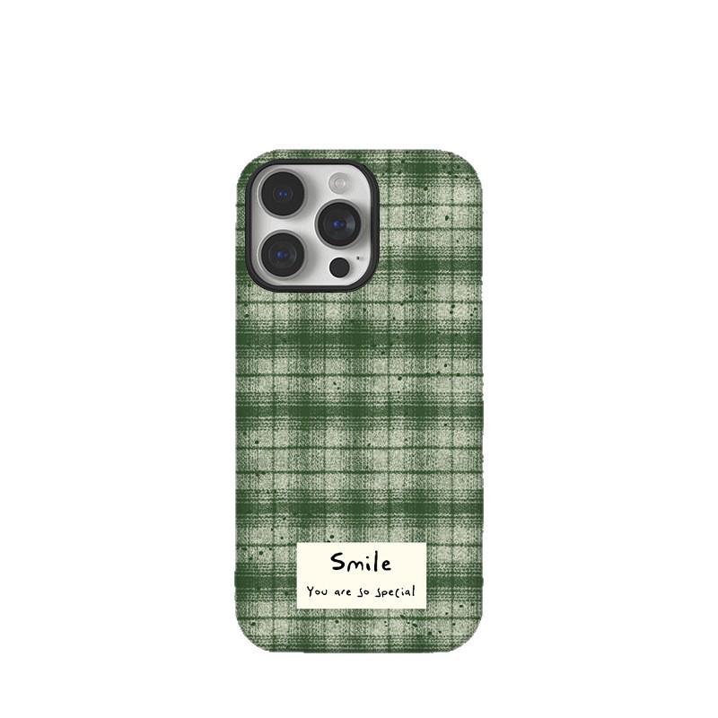 Niche ins sweater + green phone case English magnetic suction bracket for iphone17promax Apple 16/15