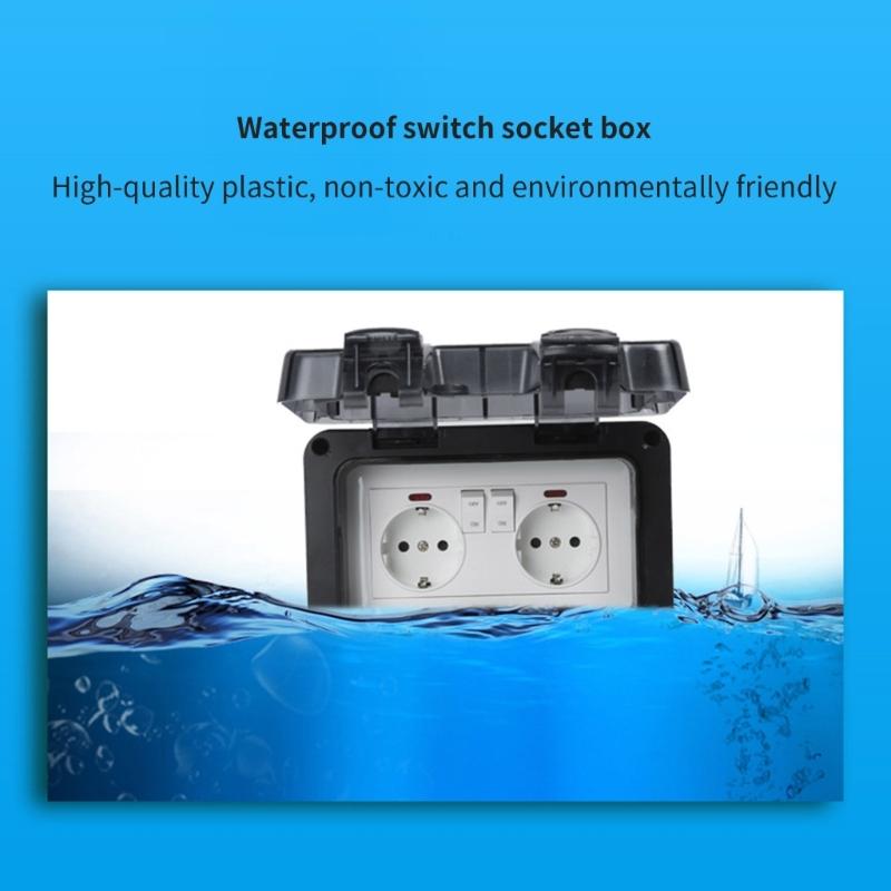 Waterproof and Dustproof Double European Socket with Integrated Switches and Indicators for Outdoor Safety