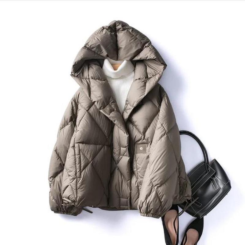 Winter Fashion Down Short Jacket Women Thick Warm Hooded Puffer Coat Outwear