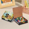 DIY Rhinestones PU Diamond Painting Notecard Box with 160 Sheets Paper Gem Art Sticky Note Holder Gem Painting Memo Pad Holder