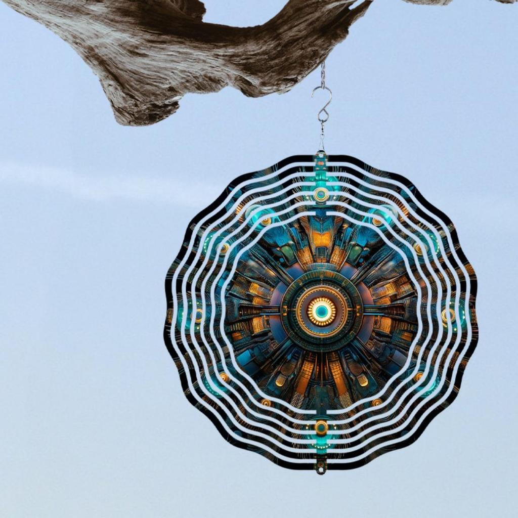 Colorful Spinning Metal Wind Chime 3D Garden Decor for Yard Patio Outdoor Aesthetic Perfect Christmas New Year Gift