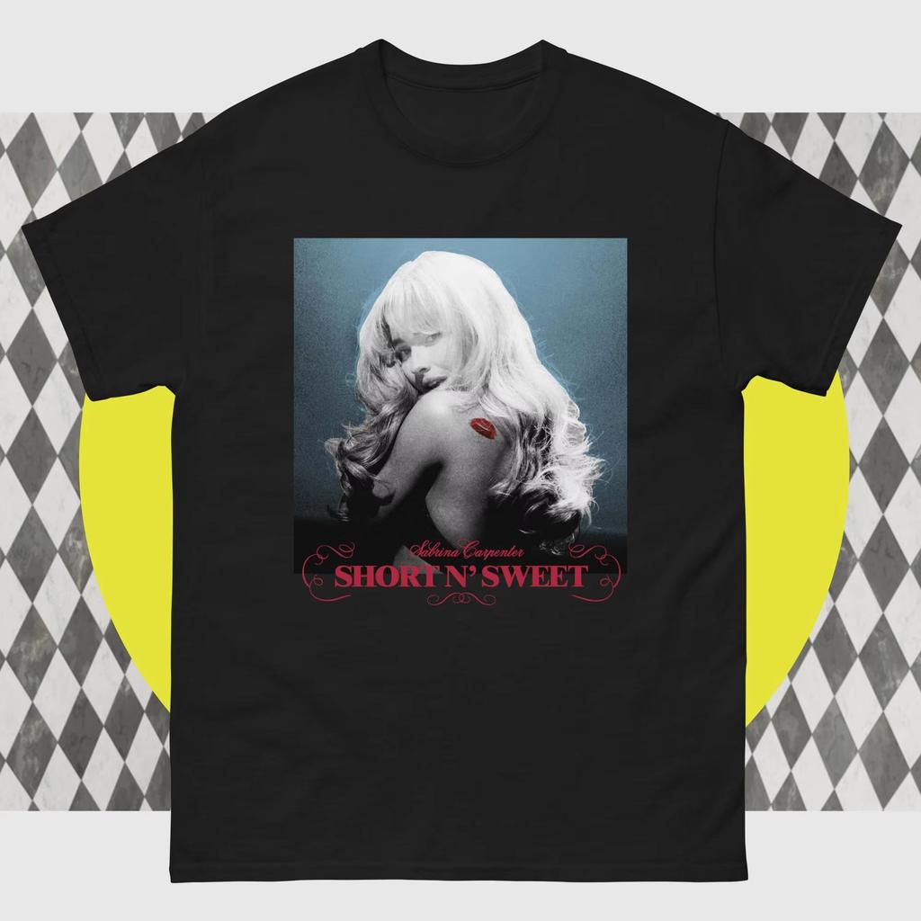 Sabrina Carpenter Album Short NSweet T-Shirt Damen Sommer Y2K Kleidung Reine Baumwolle Harajuku Mode Lässige Streetwear