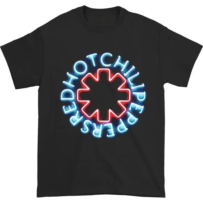 

Black White Tshirt Red Hot Chili Peppers Men Cartoon Cool Funny Men Women Harajuku ShortSleeve Loose Breathable Tops Tees 4XL