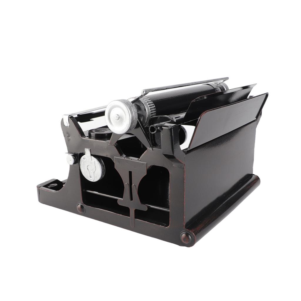 Antikk Skrivemaskin Modell Svart Retro Vintage Bærbar Manuell Håndlaget Rekvisitter Modell Dekorasjon