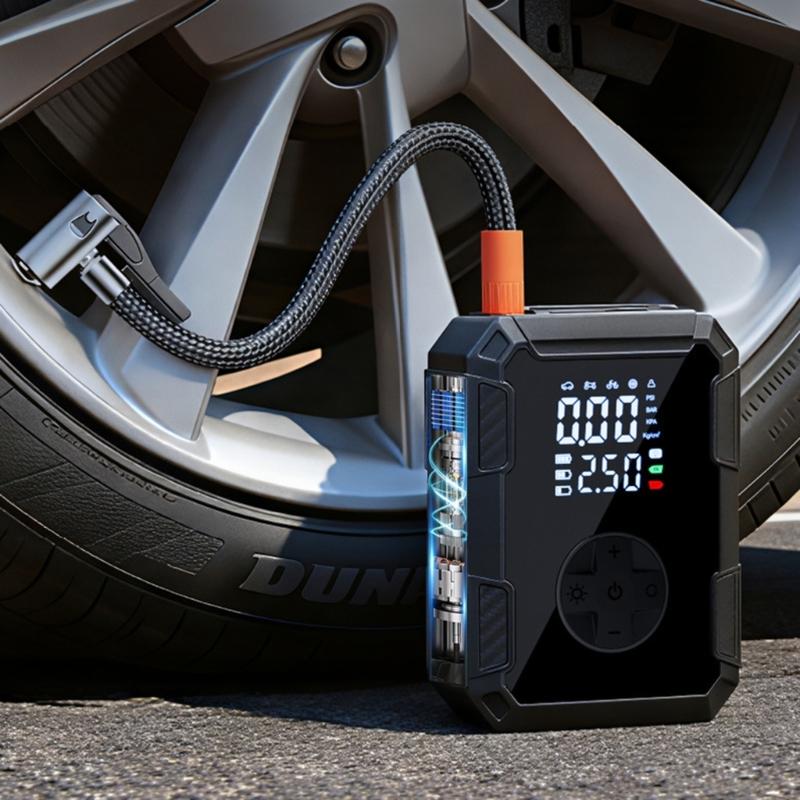 Powerful Portable Air Compressor Pump Digital Tire Inflator For Car Tires Bikes Balls With LCD Display And Type C Charging