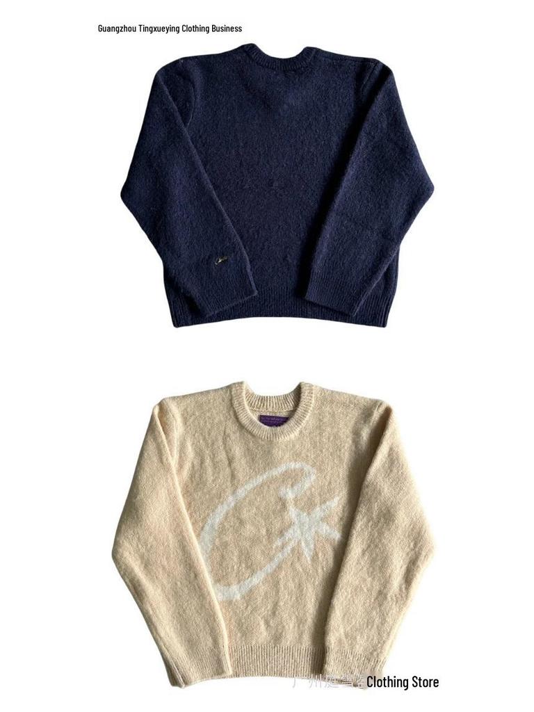 Versatile Long-Sleeve Street Style Knit Pullover Sweater
