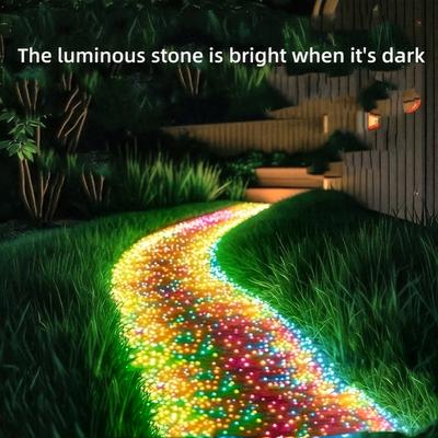 500 Pezzi di Pietre Blu Luminose | Decorazione per Sentieri da Giardino Esterni, Illuminazione Paesaggistica per Piante in Vaso e Acquari, Realizzate in Plastica