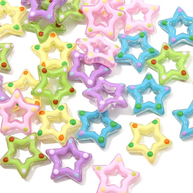 

Acrylic Drip Oil Star DIY Hand-Painted Bead Phone Chain Bracelet Necklace Kit