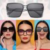 Square Polarized Sunglasses Trendy Oversized Square Sunglasses Unisex Clear [uxcell] - - - (Gray Lens)