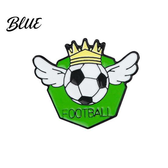 Denim Jacket Pin Enamel Brooch Zinc Alloy Texture Football Shape