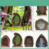 Rustic Farmhouse Fairy Door Decor With Wooden Craft Figurine For Home Living Room Accent