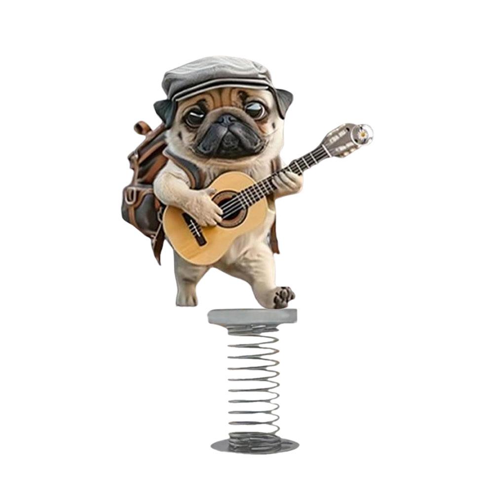 Jolis Chiens en Acrylique Ornements à Tête Secouante à Ressort Décorations de Tableau de Bord de Voiture Jouet Amusant Mignon Accessoires Forme 2D