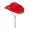 Furry Trim Jazz Hat Wide Brim Cowgirl Hat Fashion Western Cowboy Hat  Stage Performance