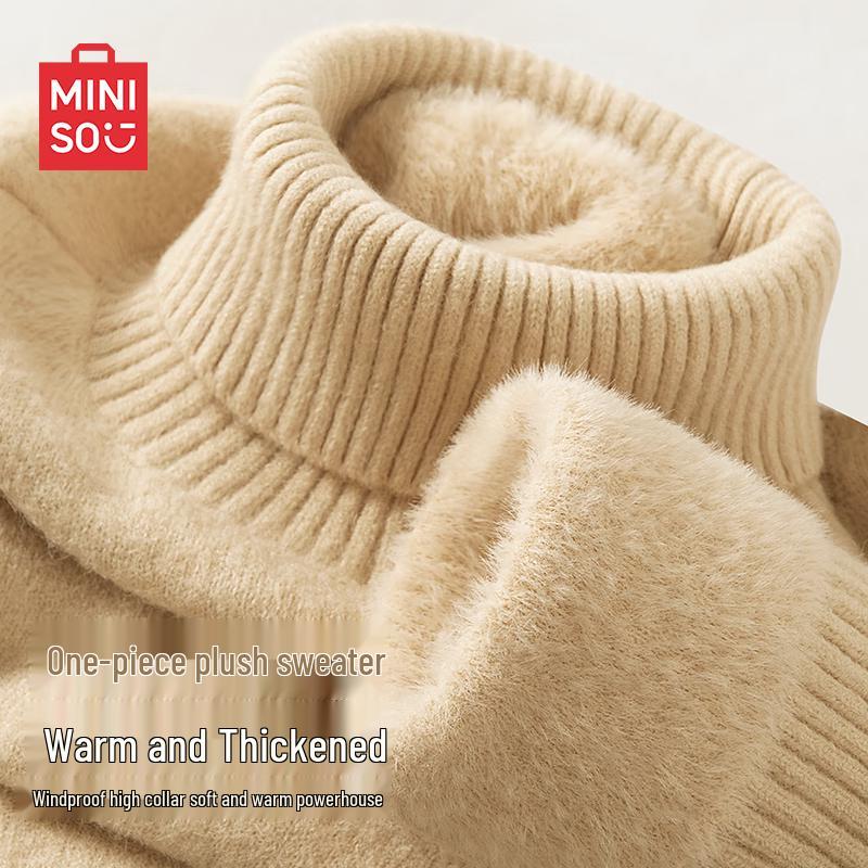 MINISO Men s Fleece-Lined Turtleneck Sweater XL