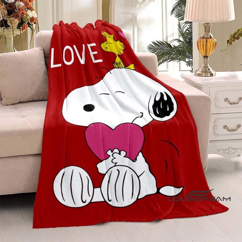 3D-Printed Classic Comic Theme Snoopy Fluffy Blanket Home Decor Collection: Sofa Throws & Shawls, Camping Blankets