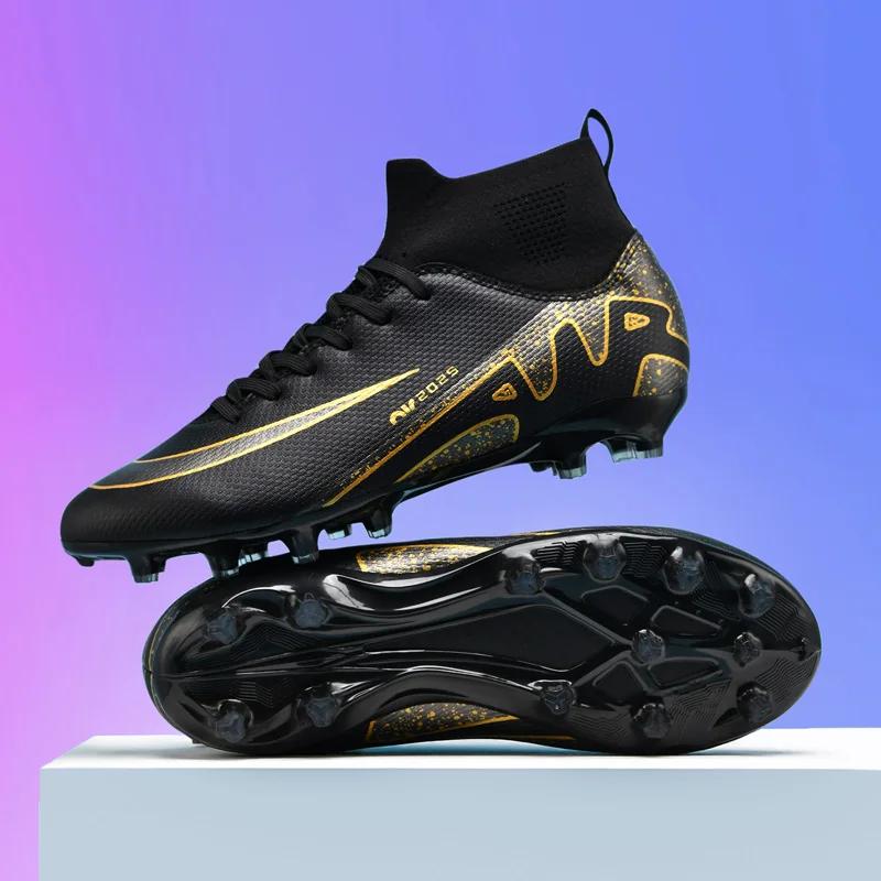 New Mens Football Field Boots TF/FG High Quality Professional Fast Grass Soccer Shoes Ultralight Training Studded Football Boots