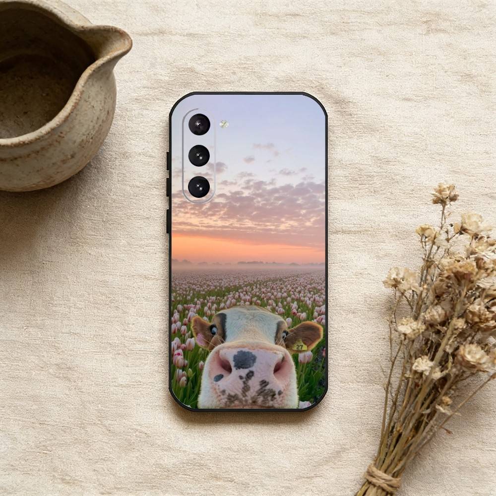 Lovely Cute Cow Cows OX Phone Case For Samsung Galaxy A73,A72,A71,A70,A52,A51 Others Soft Black Cover