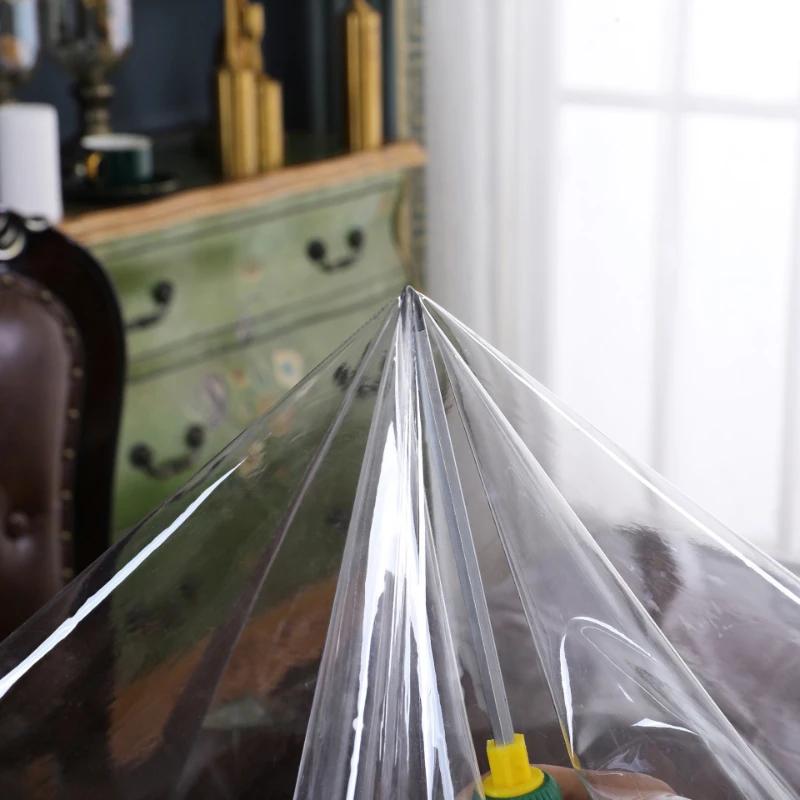 Transparent PVC Tablecloth Waterproof, Oil Proof Clear Coffee Table Table Mat Washable and Non Slip Tablecloth Lace Edge