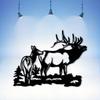 Vintage Elk Forest Metal Wall Art Sculpture Rustic Decor