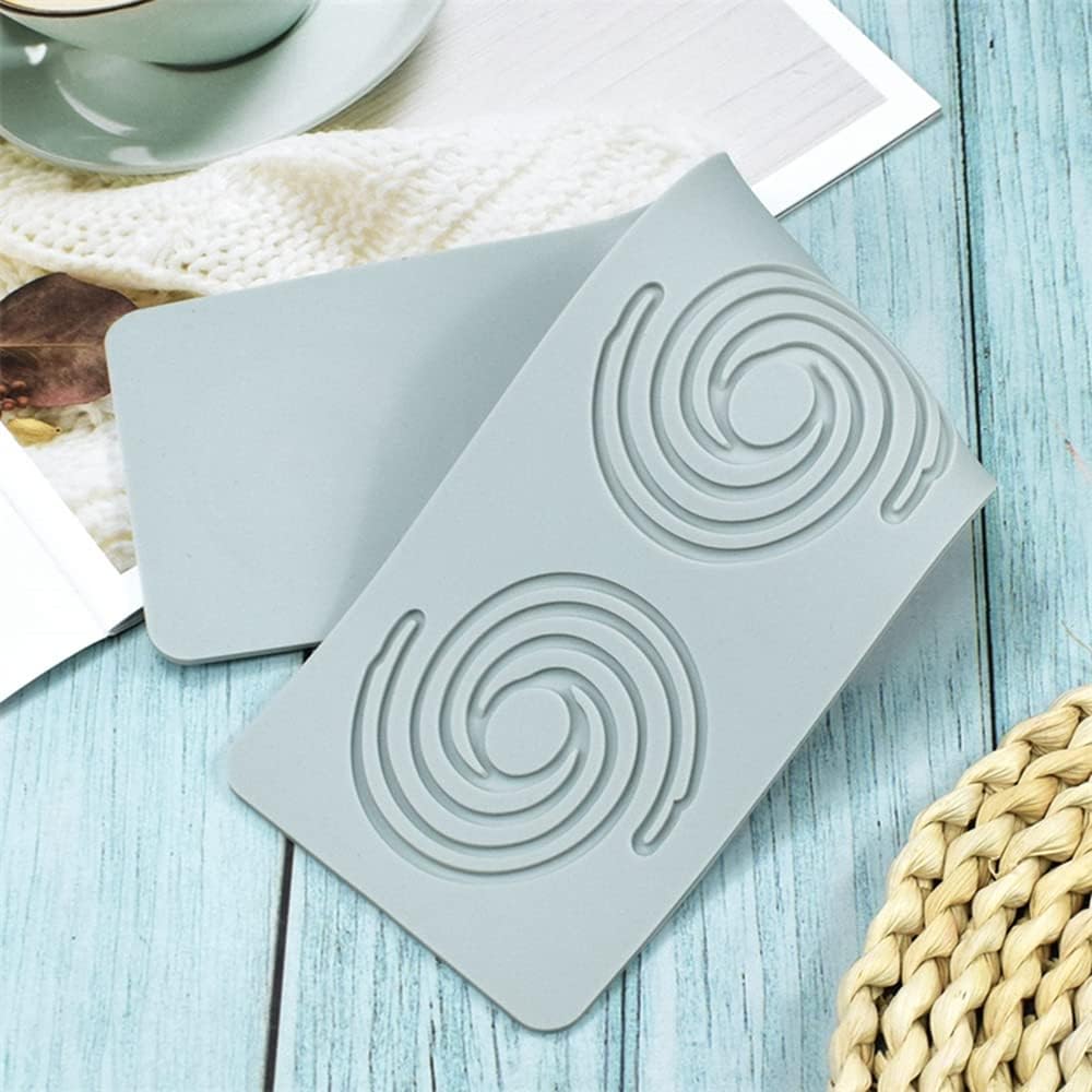 Geometric Pattern Mold, 3D Hollow Spiral Mold Silicone Fondant Candle Mold for Cake Cupcake Food Decorations (F_12x3.28x0.08inch)