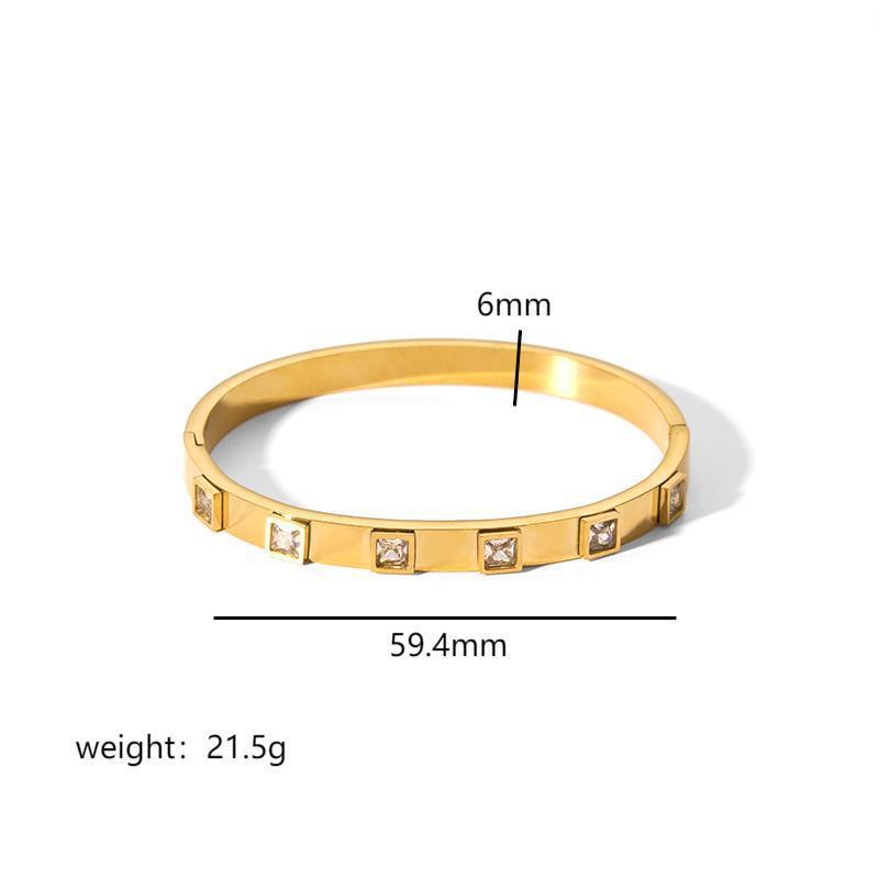 Geometric Star Stainless Steel Bracelet With 18k Gold Plating For Fashionable Women