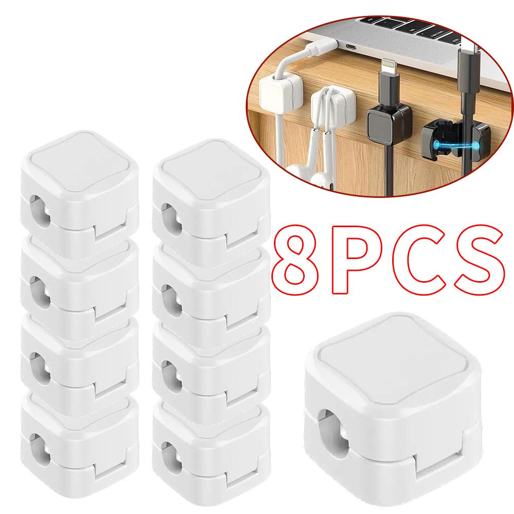 36/16/8/4PCS Magnetic Cable Clips Cable Smooth Adjustable Cord Holder Under Desk Cable Management Wire Keeper Cable Organizer