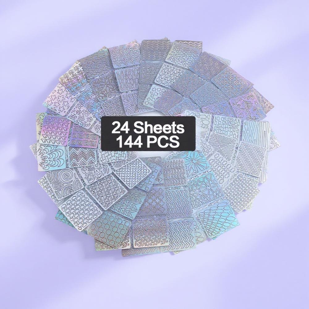 Nail Art Stencils Vinyl Stickers Heart Star Fish Design Easy Application Nail Decoration Guide Template