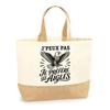 Cabas - PLANETEE - J'peux Pas Minimaliste (J'peux Pas Je Préfère Les Aigles) - Coton Lourd - Fond Jute - 18 L (48×37×13 Cm)