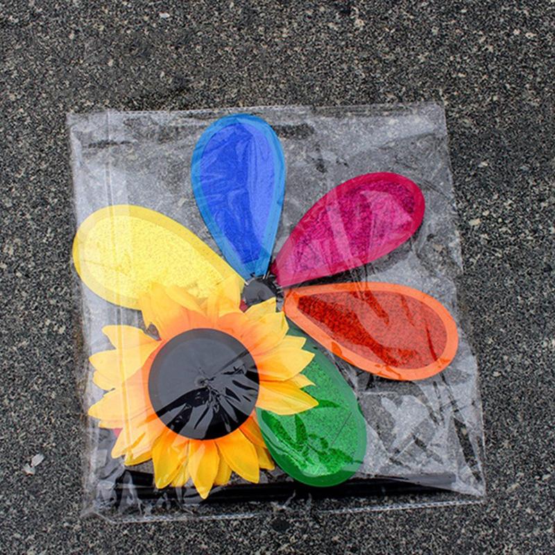 New Colorful Rainbow Sun Flower Spinner Wind Windmill Garden Yard Outdoor Decor