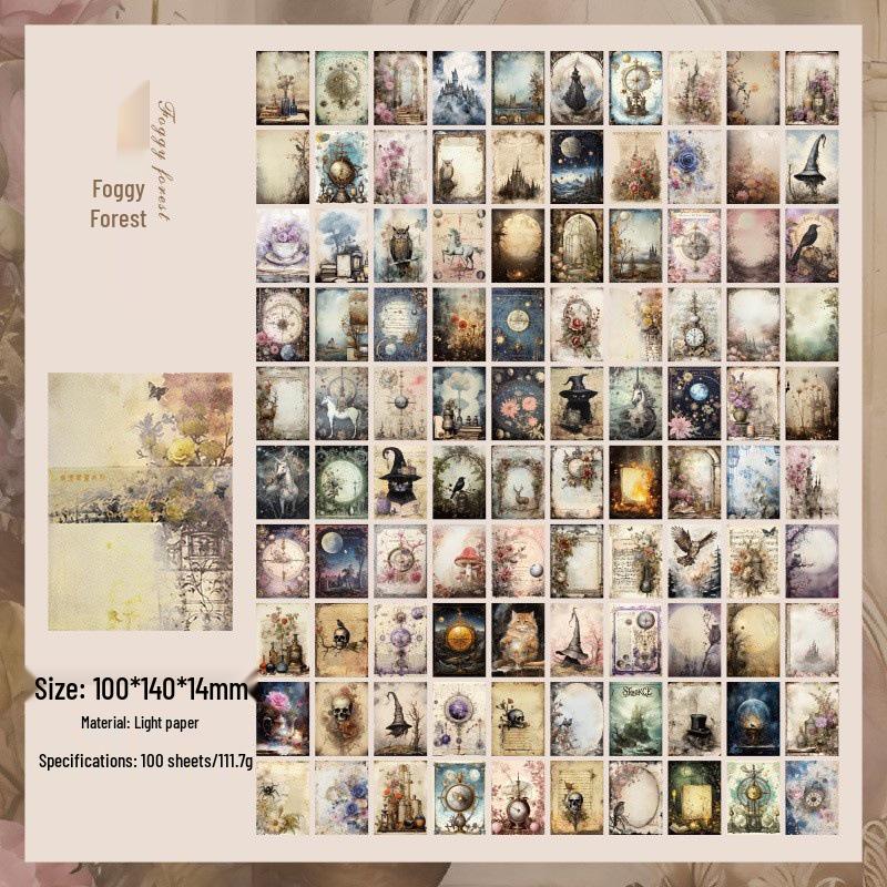 American Retro Floral Literary Journal Background Paper