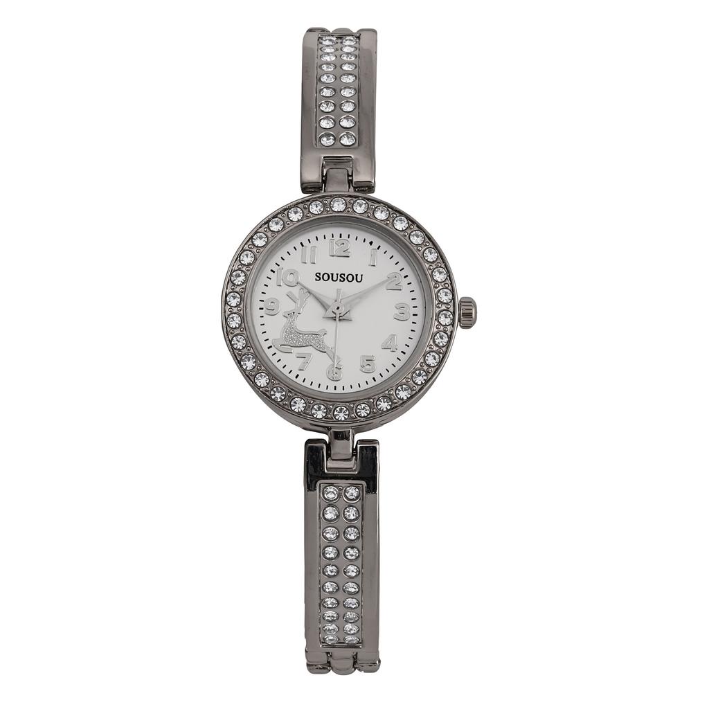 Women Crystal Rhinestone Ladies Dress Wristwatches Bracelet Quartz Watch Clock