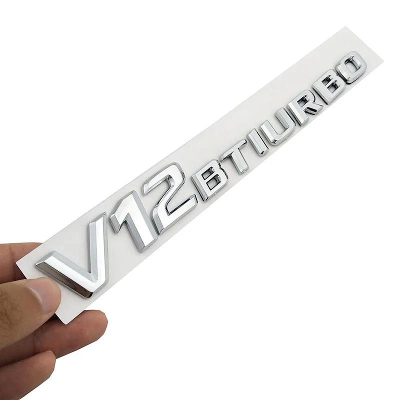 

3D ABS Car Sticker V12 V8 BITURBO Logo Emblem Badge Rear Side Car-styling Sticker for Benz AMG BMW VW Mazda Chevrolet Skoda