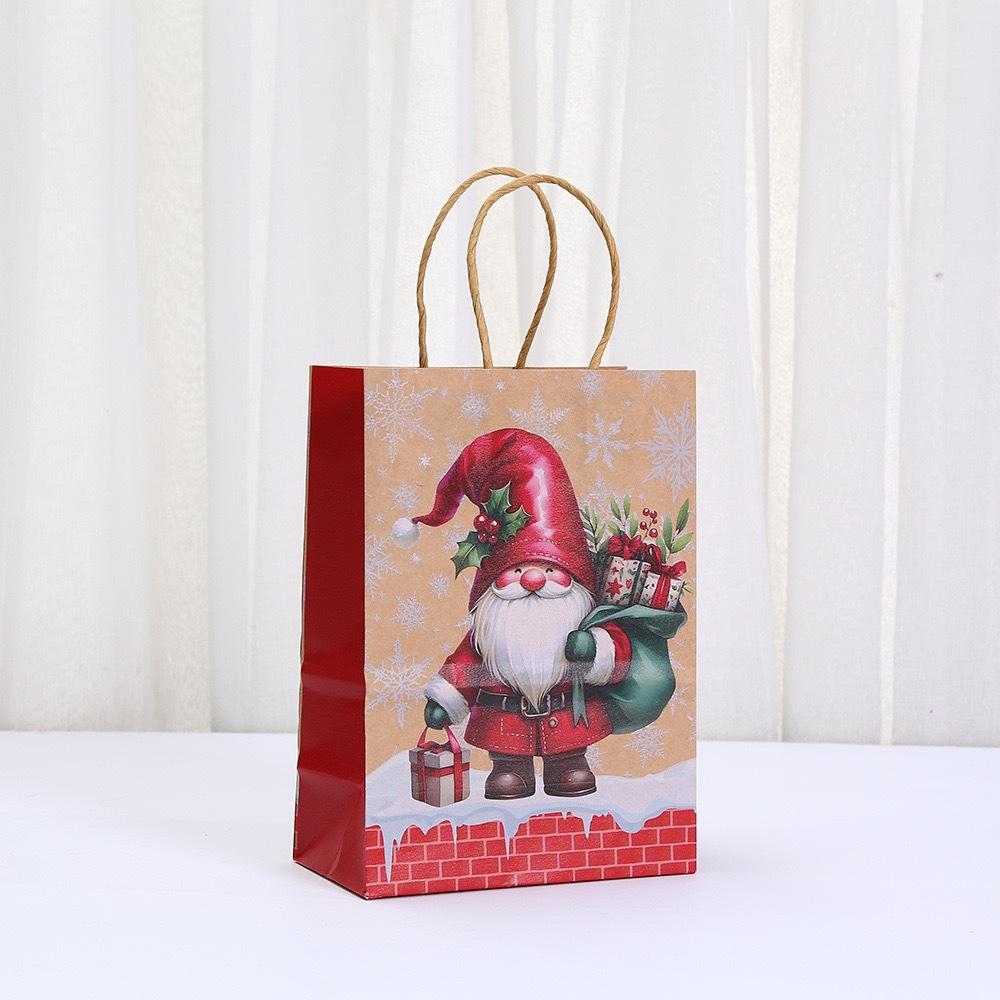 StoBag Christmas Santa Claus kraft paper gift bags with handles holiday party favor bags reusable eco friendly gift wrapping bag