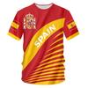 Men's T-shirt with Spanish national emblem print 3D T-shirt round neck short sleeved fashionable cool clothing loose top men's l