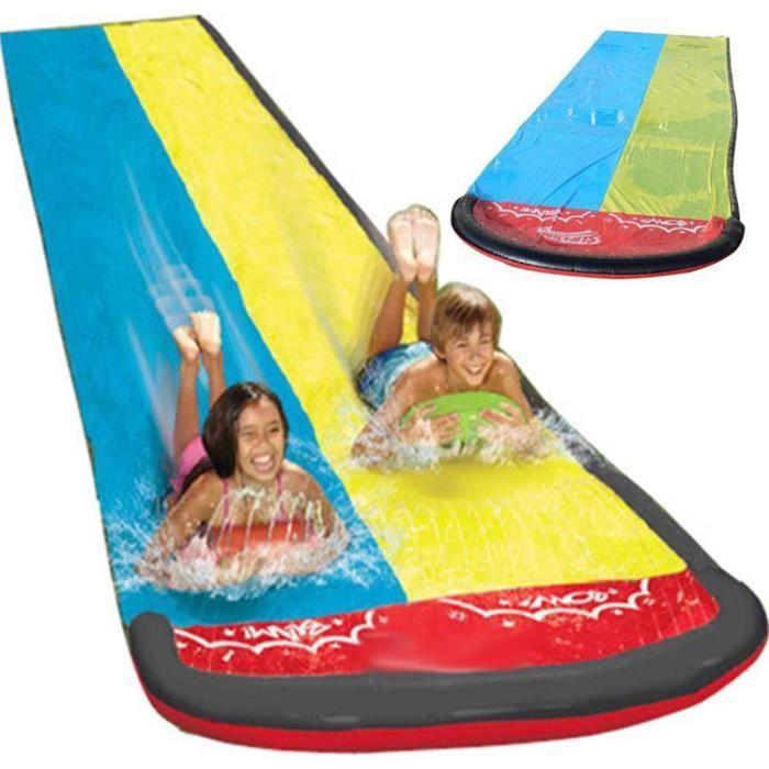 Tapis De Glisse Double Jeu Eau Plein Air pour L'extérieur Jardin Pelouse Cour Arrière, 480x140cm