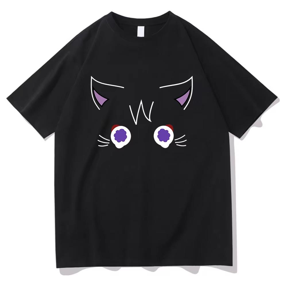 Genshin Impact Scaramouche Cat T Shirt Funny UnisexWomen Clothing Harajuku Summer Tops Vintage Unisex Cotton Graphic T Shirts