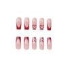 24 Nail Art Red French Love Pure Desire Valentine'S Day Versatile Medium And Long Square Nail Wear