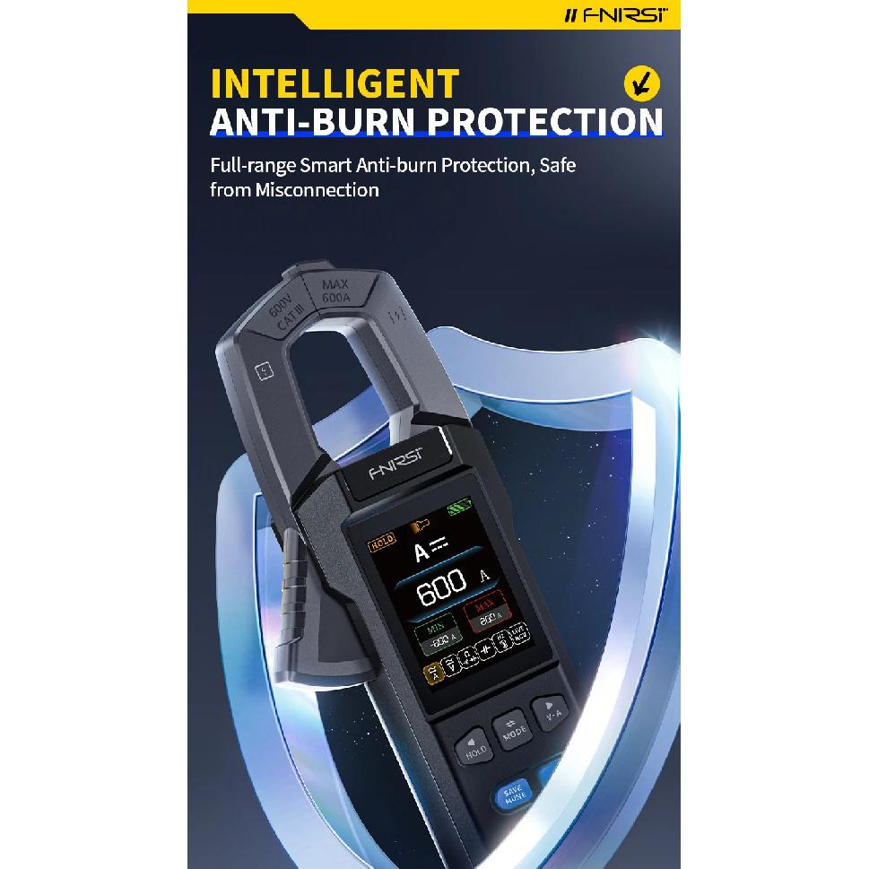 FNIRSI DMC-100 10000 Counts DC AC Current USB rechargeable Clamp Meter Digital Multimeter 600A Amperimetric Clamp NCV Meter Tool