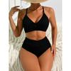 Triangle Bikinis High Waist Strappy Swimsuit Women Sexy Striped Swimwear Female Bathers Swimming Bathing Swimming Swim Suit