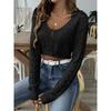 Suéter de punto con cuello polo y ombligo descubierto para mujer, tops cortos para primavera y otoño, solapa nueva